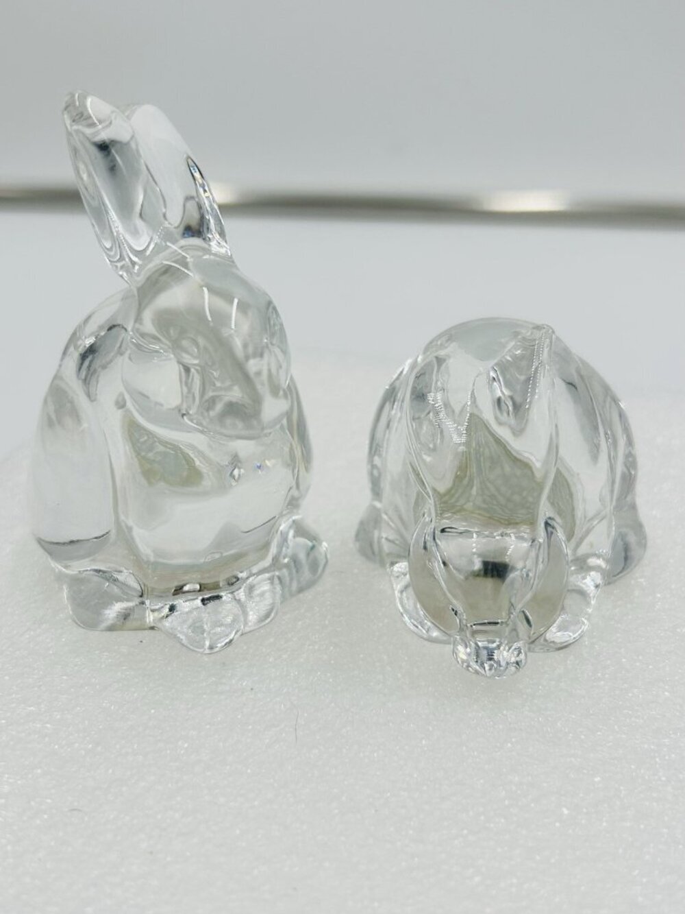 Gorham Fine Crystal Glass Bunny Rabbit Salt & Pepper Shakers Czech Republic NEW